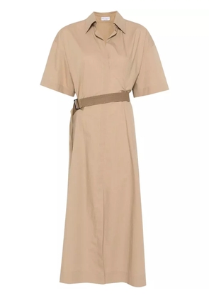 Brunello Cucinelli poplin midi dress - Brown