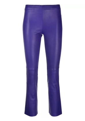Stouls cropped leather trousers - Purple