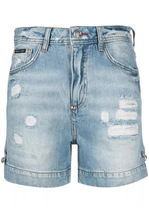 Philipp Plein Iconic Pins denim shorts - Blue