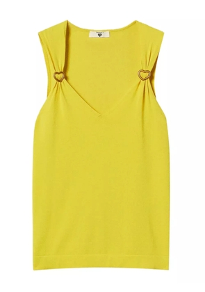 TWINSET heart-buckle detailing tank top - Yellow