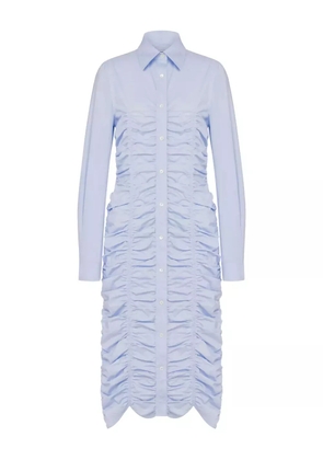 Moschino ruched button-down midi dress - Blue