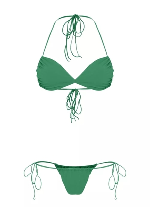 Amir Slama triangle tie-fastening bikini set - Green