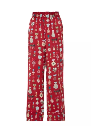 Temperley London medal-print trousers - Red