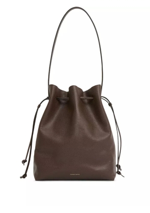 Mansur Gavriel logo-print leather bucket bag - Brown