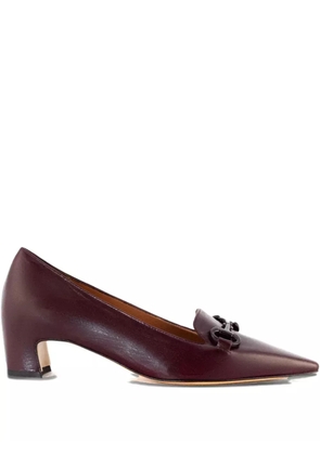 mara bini 40mm leather heeled pumps - Red