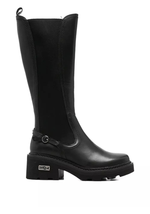 Cult leather knee-high boots - Black
