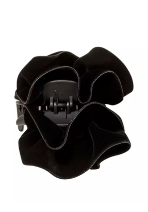 Jennifer Behr velvet ruffled jaw clip - Black