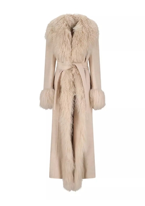Giuseppe Di Morabito faux-fur collar belted coat - Neutrals