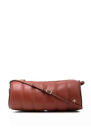 Manu Atelier Padded Cylinder ribbed shoulder bag - Red