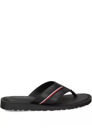 Tommy Hilfiger leather flip flops - Black