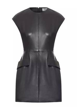 Sportmax flap-pocket leather mini dress - Black