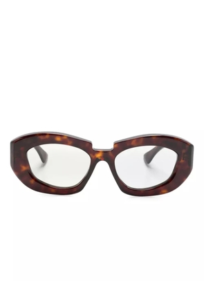 Kuboraum X23 geometric-frame sunglasses - Brown