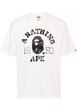 A BATHING APE® screen print college relaxed fit tee - Neutrals