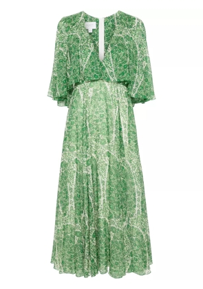 Giambattista Valli botanical-print silk midi dress - Green