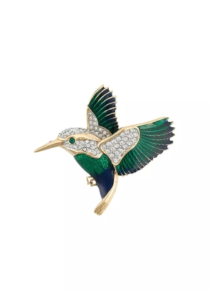 Susan Caplan Vintage 1980s crystal-embellished hummingbird brooch - Metallic
