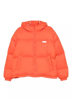 MSGM logo-plaque puffer jacket - Orange