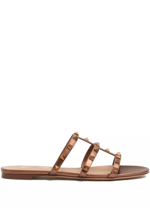 Valentino Garavani rockstud-embellished leather sandals - Brown
