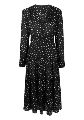 PINKO polka-dot-print belted midi dress - Black