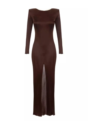 Elisabetta Franchi crew-neck maxi dress - Brown