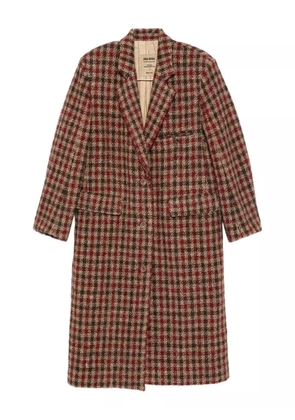 Uma Wang checked single-breasted coat - Red
