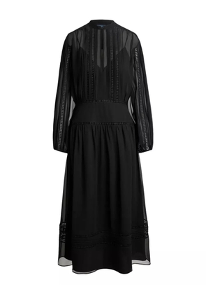 Polo Ralph Lauren pleated lace-insert dress - Black