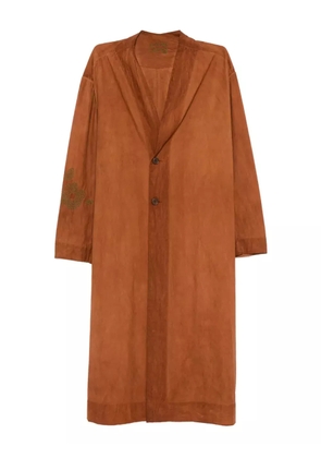 Kinyan Lam cotton collarless coat - Brown
