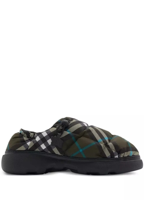 Burberry Check-print pillow mules - Green
