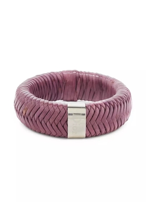 Christian Dior Pre-Owned woven leather bracelet - Silver