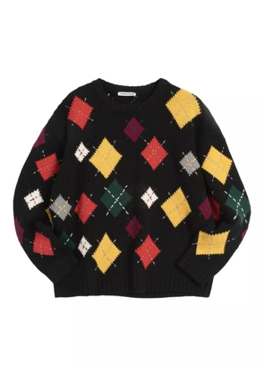YMC Flint argyle sweater - Black