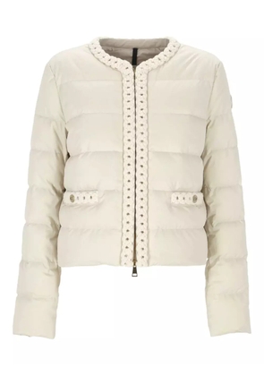 Moncler braid-trimmed quilted jacket - Neutrals