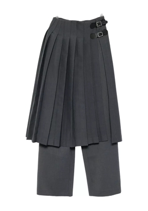 Charles Jeffrey Loverboy pleated layered trousers - Grey