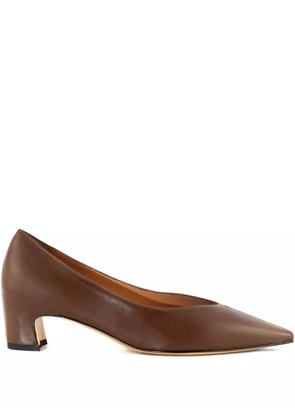 mara bini 40mm leather heeled pumps - Brown