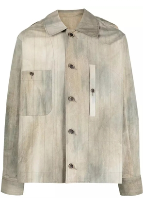 Uma Wang faded-effect long-sleeve shirt - Neutrals