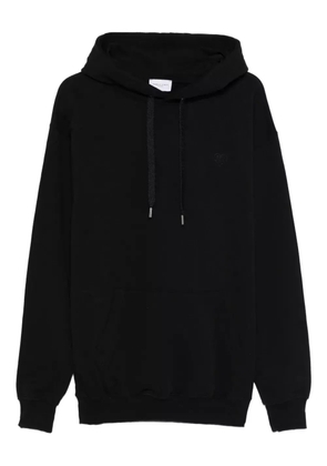 Family First heart-embroidered hoodie - Black