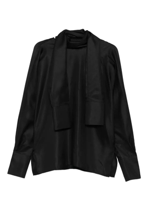 Róhe high-neck satin top - Black