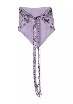 Nanushka geometric braided-detail scarf - Purple