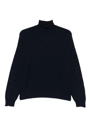 Emporio Armani cable-knit turtleneck sweater - Black