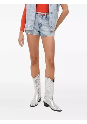 Miss Sixty mushroom-embellished denim shorts - Blue