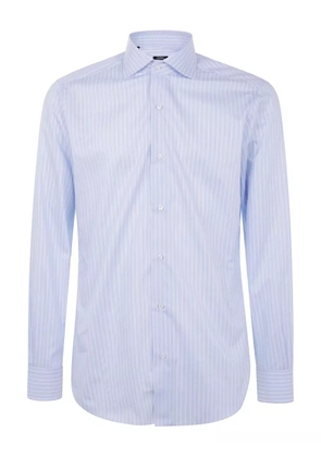 Barba striped button-down shirt - Blue