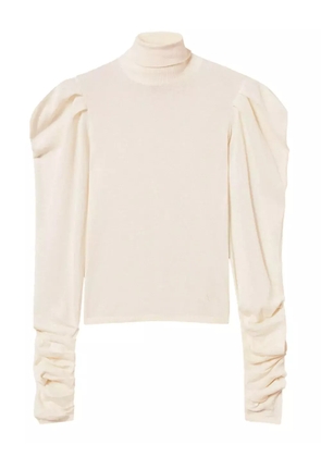 TWINSET puff-sleeve turtleneck sweater - White