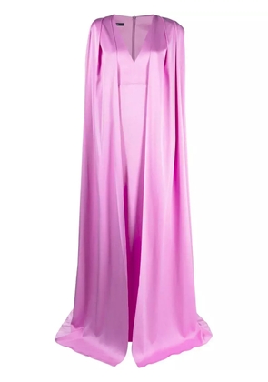 Alex Perry V-neck cape gown - Purple