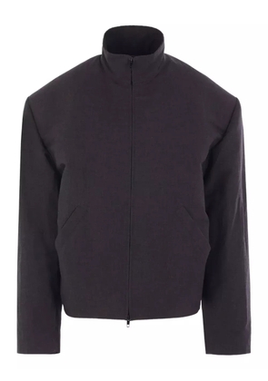 Balenciaga high-collar padded-shoulder jacket - Black