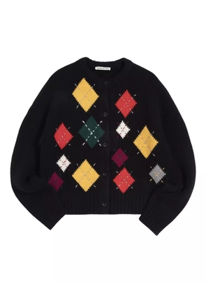 YMC Atomic argyle cardigan - Black