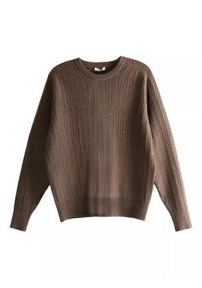 Auralee cable-knit crew-neck sweater - Brown