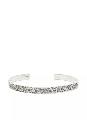 OBSIDIAN textured cuff bracelet - Silver