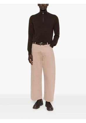 Soft Goat half-zip sweater - Brown