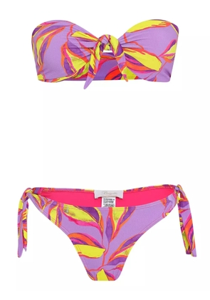 Brigitte leaf-print bikini - Purple