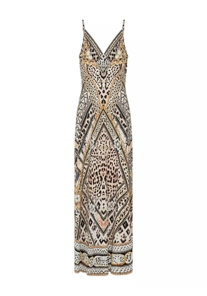Camilla Mosaic Muse v-neck maxi dress - Neutrals