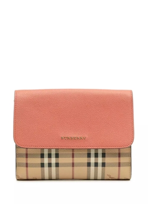 Burberry Pre-Owned 2000-2017 Haymarket Check Coated Canvas and Calfskin Loxley crossbody bag - Brown