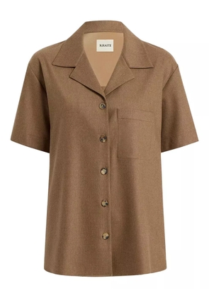 KHAITE short-sleeve pocket shirt - Brown